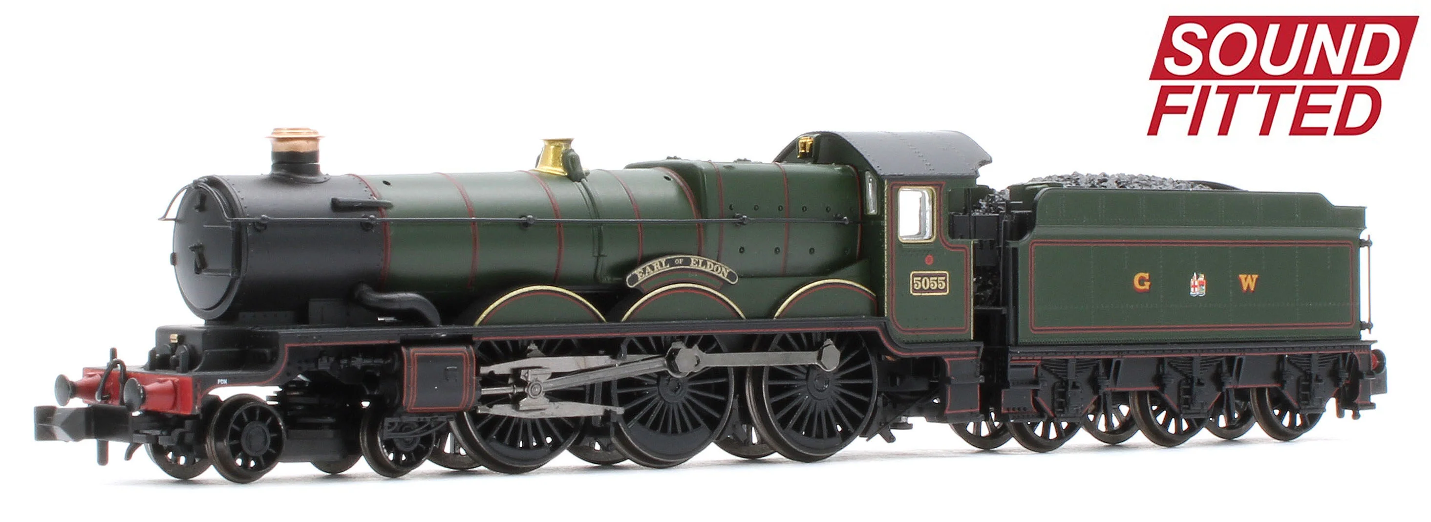 GWR 4073 'Castle' 5055 'Earl of Eldon' GWR Lined Green (GW Crest) Steam Locomotive - DCC Sound