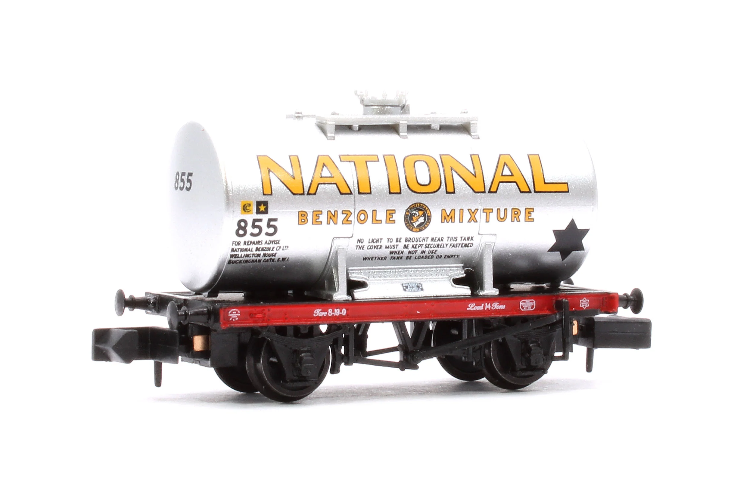 378-002 14T Anchor-Mounted Tank Wagon 'National Benzole' Silver No. 855 - Image 3
