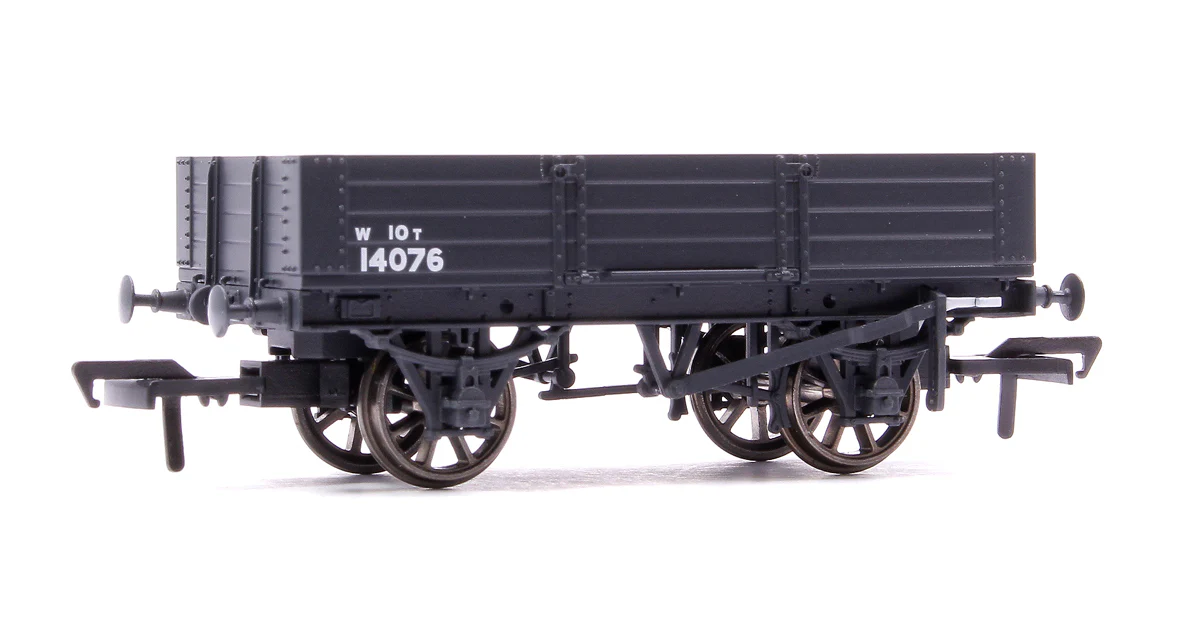 GWR Diagram O21 4 Plank Open No. W14076, GWR grey (BR lettering)