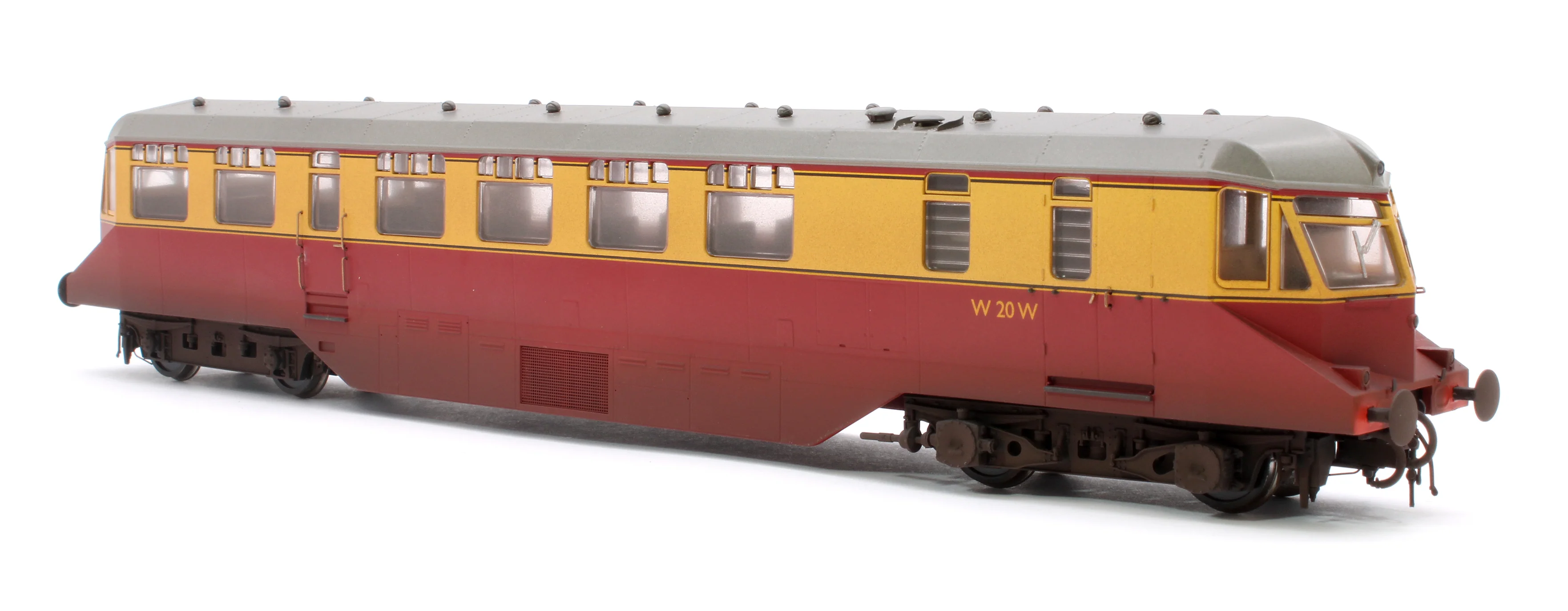 GWR Passenger Railcar BR Crimson/Cream W20W (Grey Roof) Diesel Locomotive - Weathered - Image 2