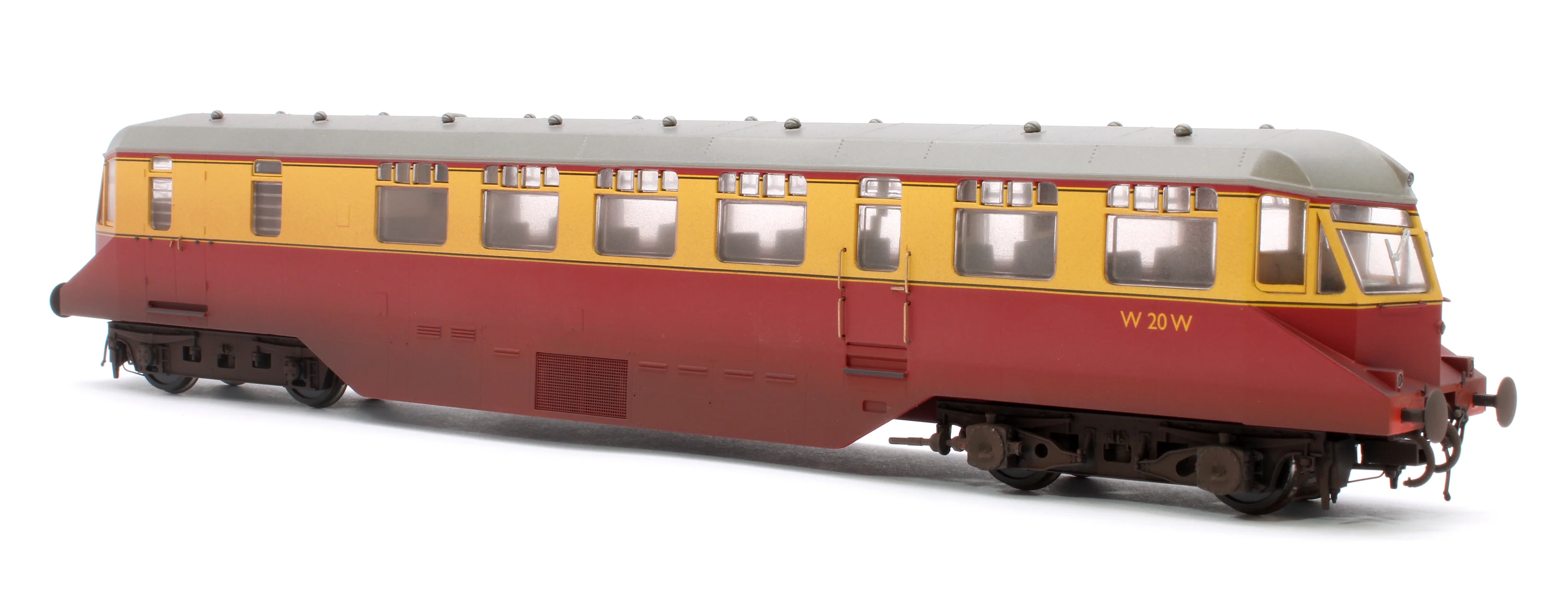 GWR Passenger Railcar BR Crimson/Cream W20W (Grey Roof) Diesel Locomotive - Weathered - Image 4