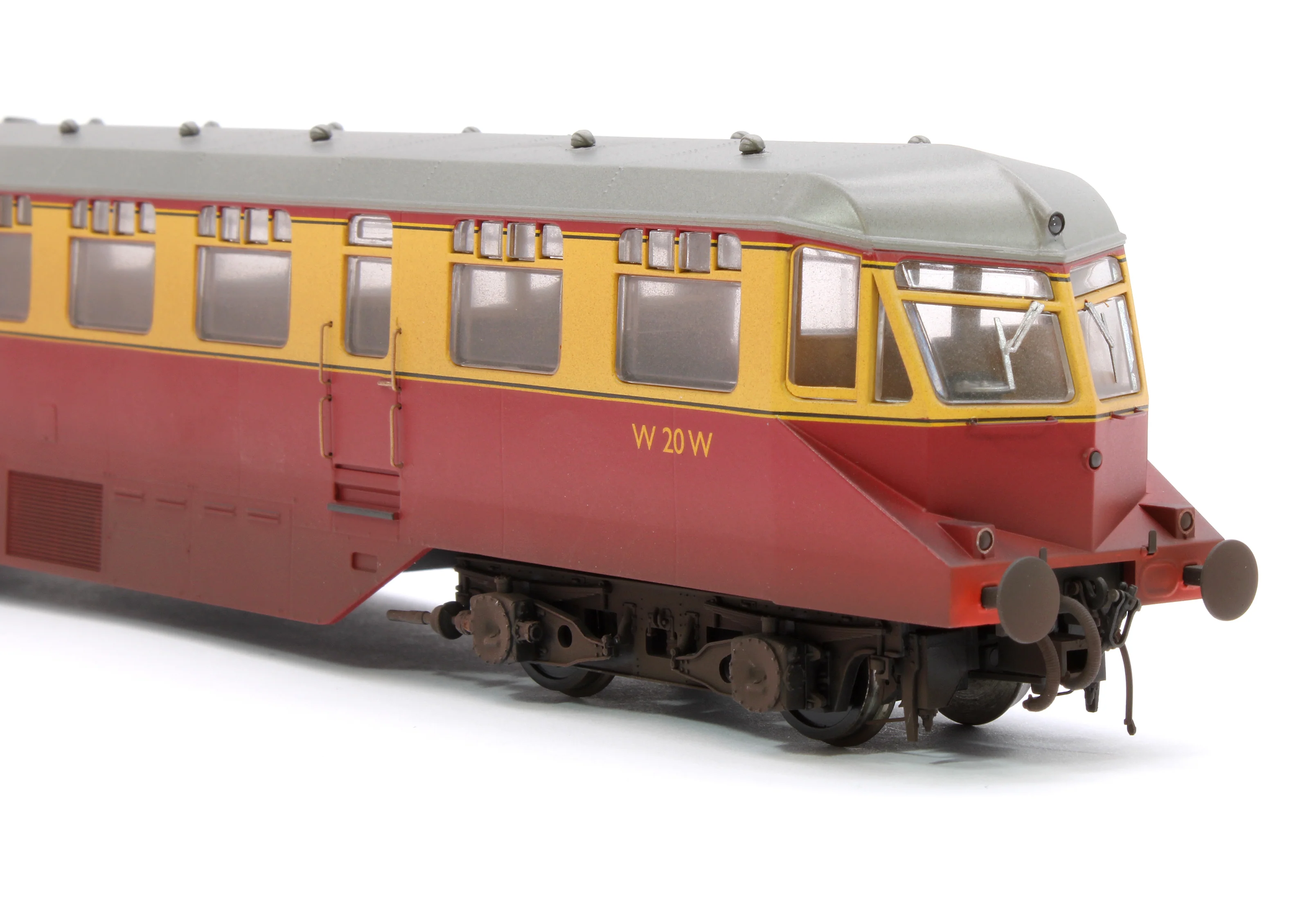 GWR Passenger Railcar BR Crimson/Cream W20W (Grey Roof) Diesel Locomotive - Weathered - Image 8