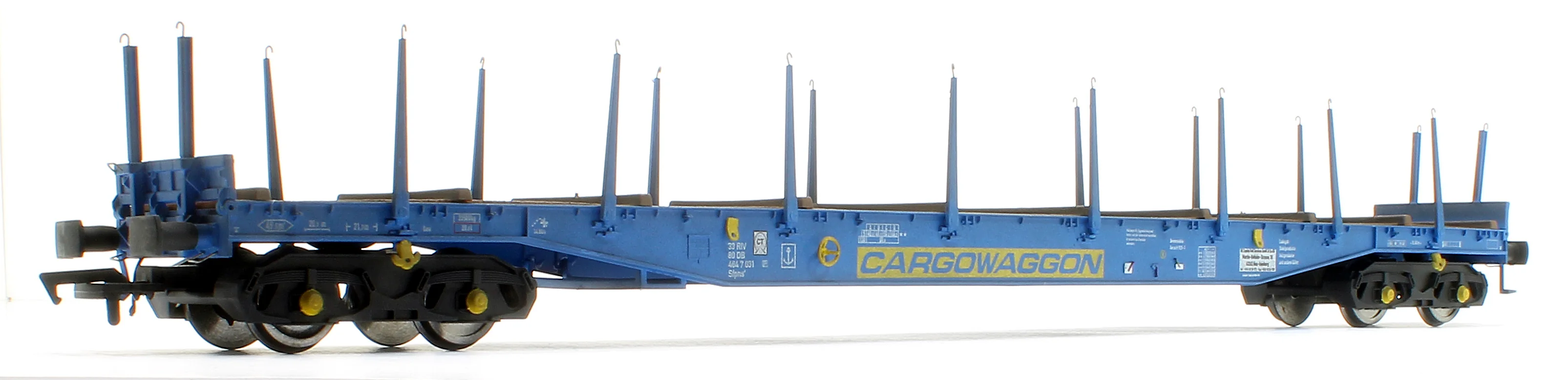 5111 IGA Cargowaggon bogie flat in CARGOWAGGON blue 4647 031 - Weathered - Image 2