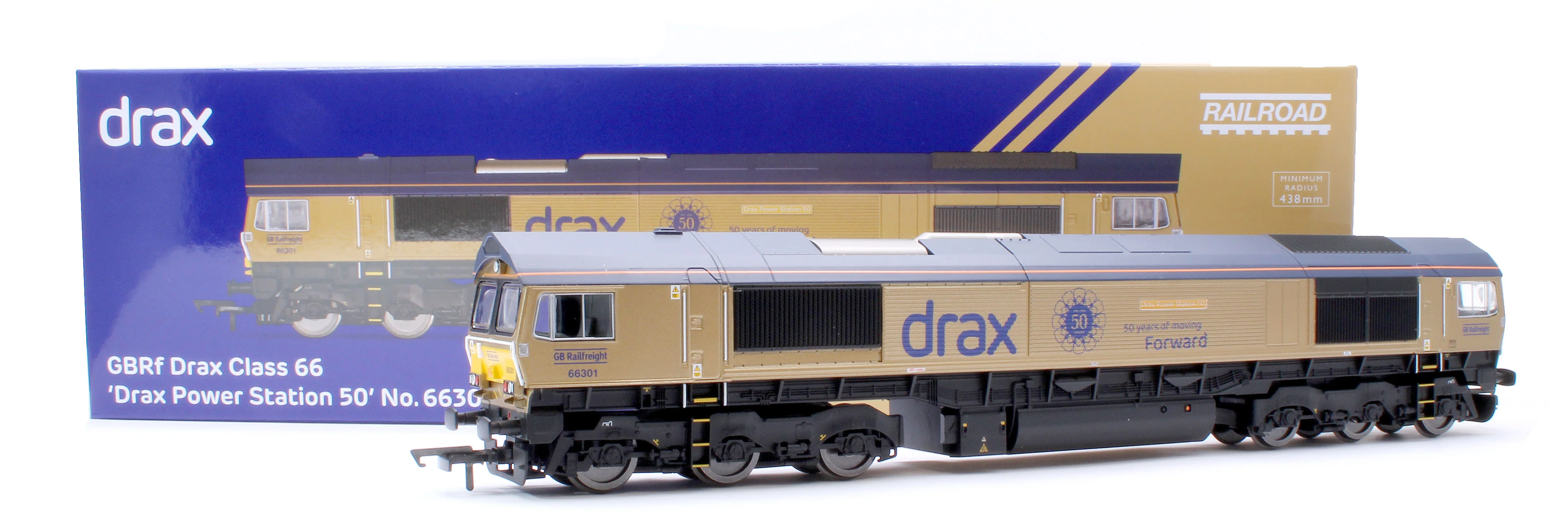 RailRoad GB Railfreight Class 66 Co-Co Drax 50th Anniversary Gold 66301 ‘Drax Power Station 50’ Diesel Locomotive - Image 2