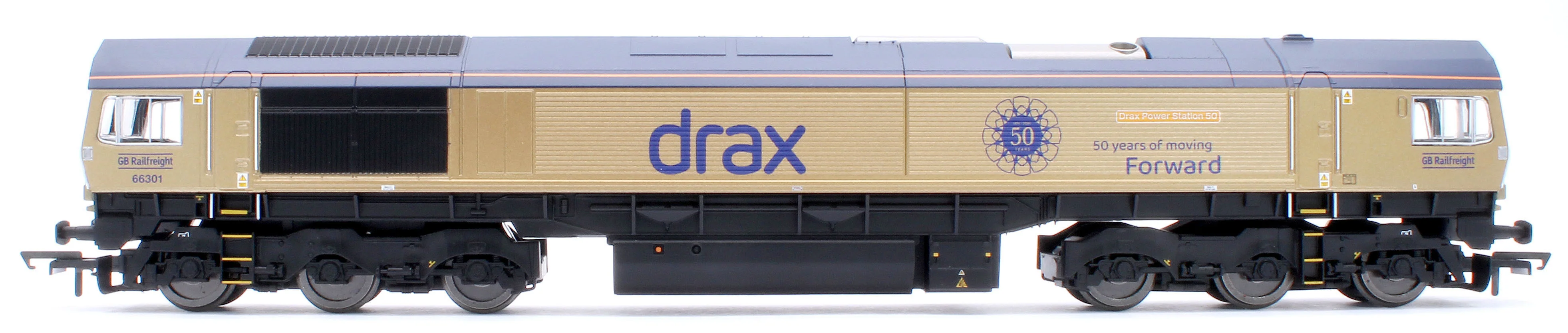 RailRoad GB Railfreight Class 66 Co-Co Drax 50th Anniversary Gold 66301 ‘Drax Power Station 50’ Diesel Locomotive - Image 6