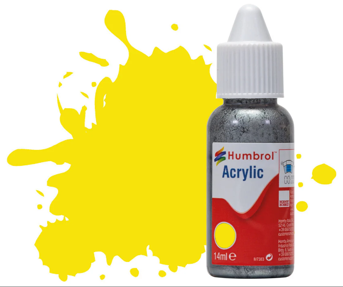 DB0099 HUMBROL ACRYLIC DROPPER BOTTLE - No 99 Lemon - Matt - 14ml