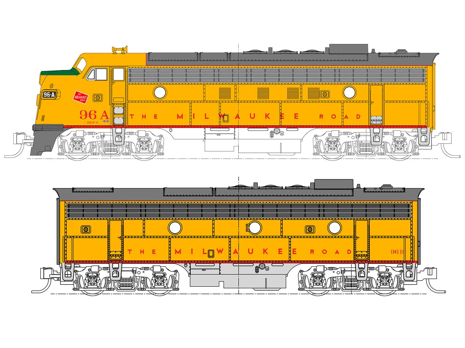 FP7A/B Set (2) Milwaukee Rd Olympian Hiawatha - DCC-Sound
