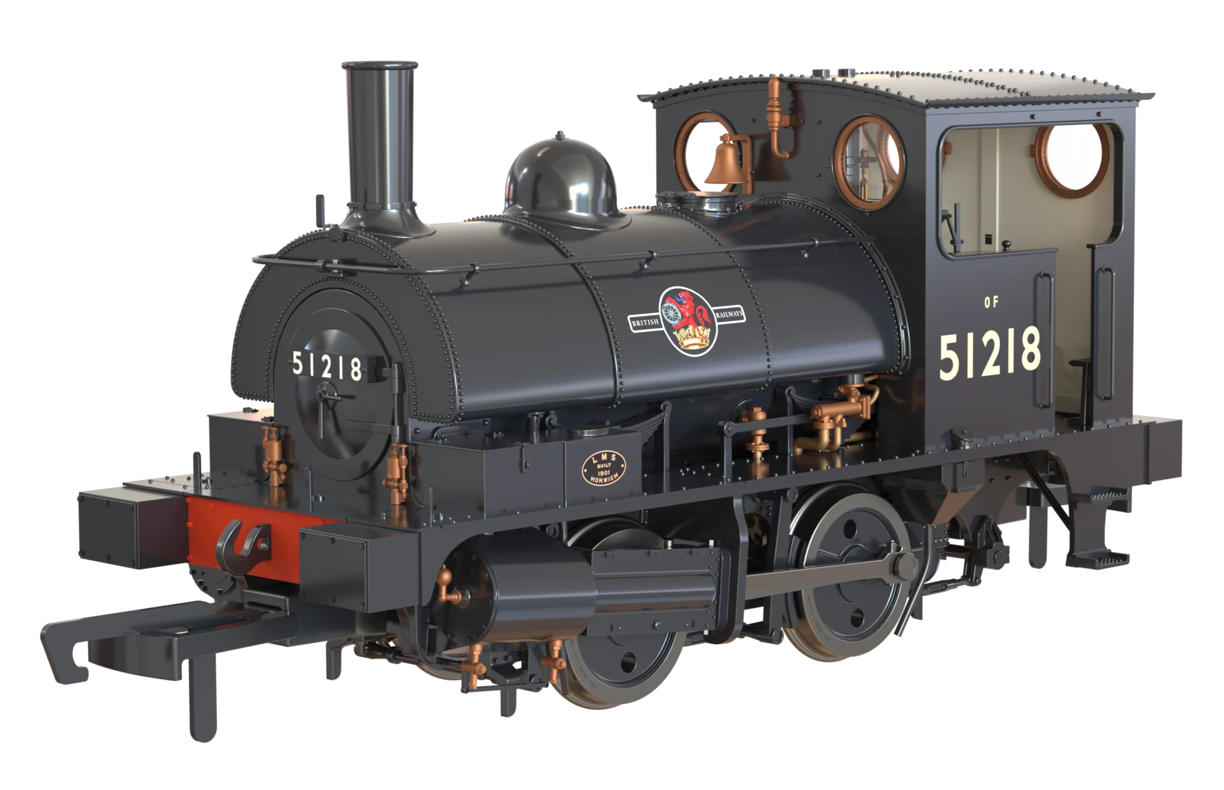 LYR 'Pug' 0-4-0ST 51218 BR Black Late Crests (as preserved) Steam Locomotive