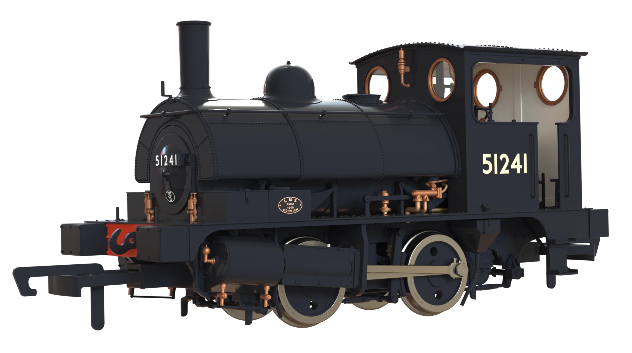 C1026S LYR 'Pug' 0-4-0ST 51241 BR Black No Emblems Steam Locomotive - DCC Sound