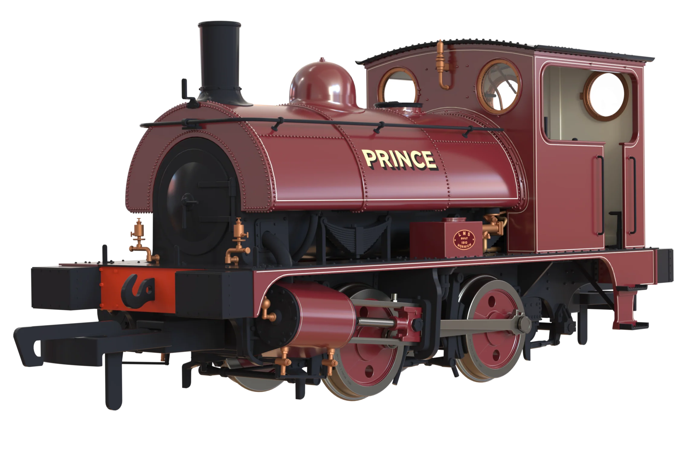 LYR 'Pug' 0-4-0ST "Prince" United Glass Bottle Manufacturer Lined Red Steam Locomotive