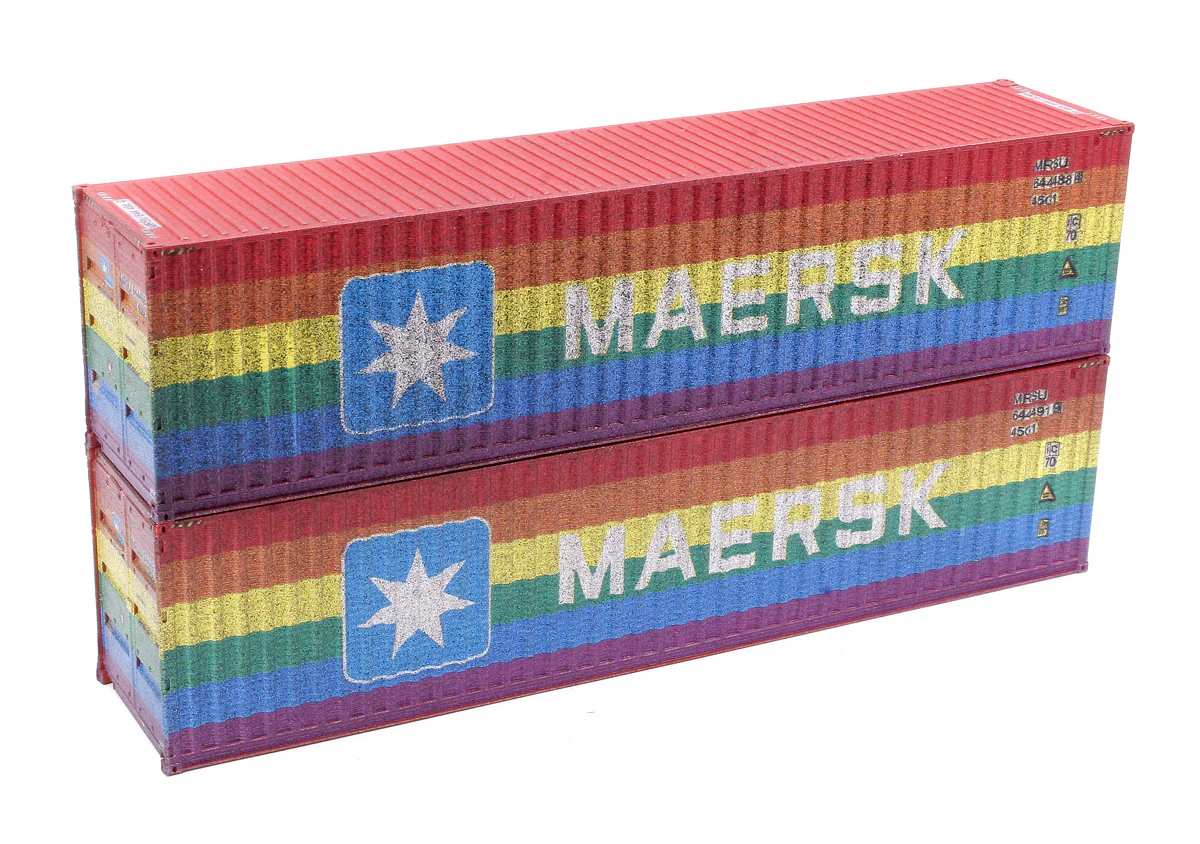4F-RAINBOW-23W Maersk Rainbow 40ft High Cube Container Twin Pack - Weathered - Image 6