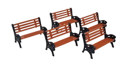 1:76 Scale Park Benches (Pack of 5)