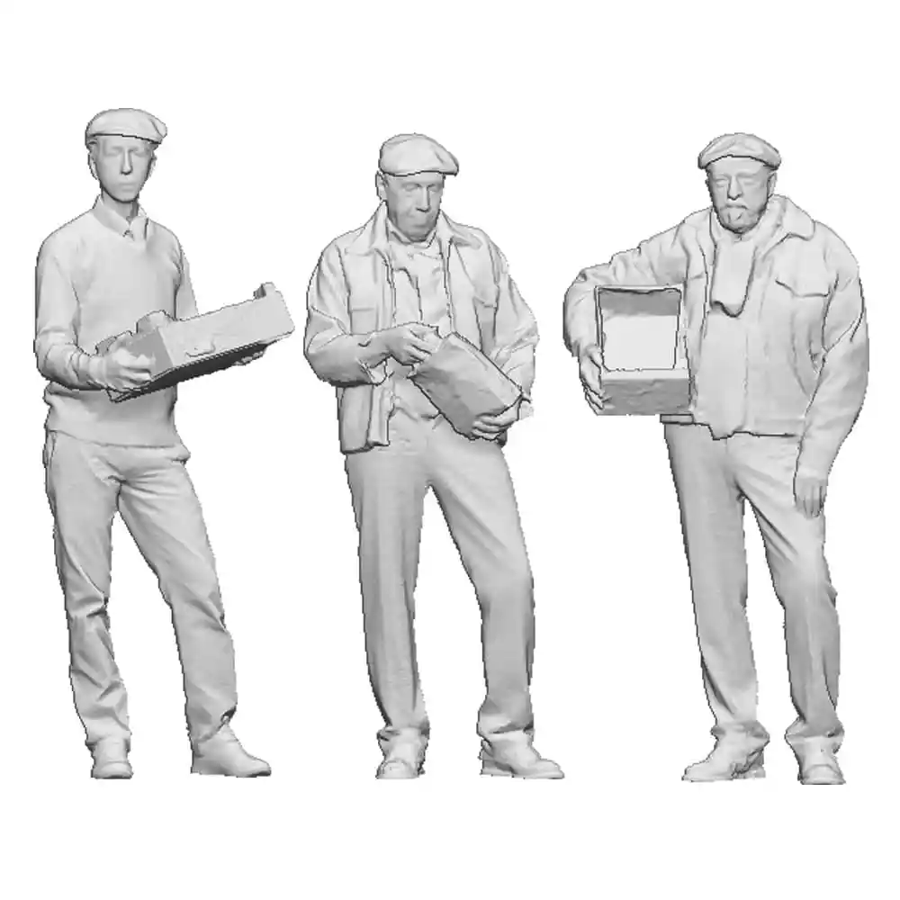 1363-076 OO Gauge Work & Industry Market Traders