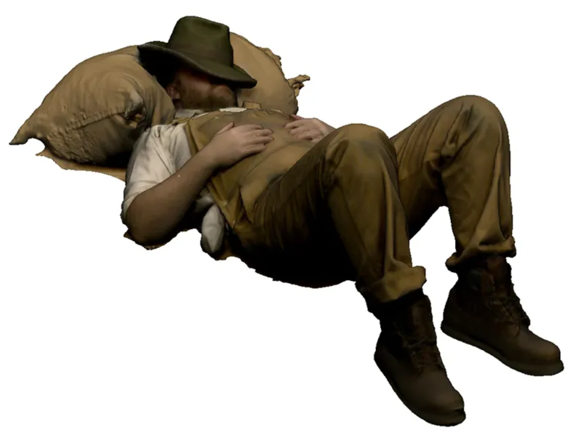 N Gauge - Trade & Services - Mill worker sleeping - Image 2