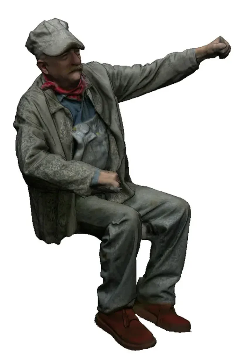 OO Gauge - North American - Seated Engineer using Throttle - Left Hand Raised - Image 2