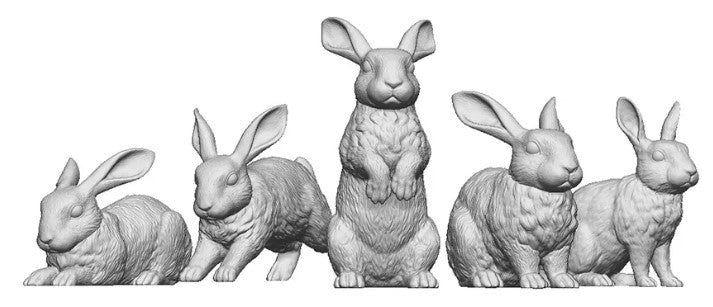 31100-148 N Gauge Pets, Wildlife & Livestock - Rabbits - Pack of 5