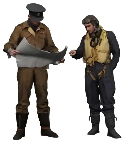 50302-048 1:48 Scale RAF Through the Ages - World War Two - RAF 2TAF Officer & Pilot Reading Map - Image 2