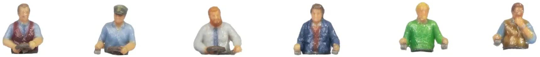 Electric Loco Drivers w/o Legs (6) 3D Master Figure Set