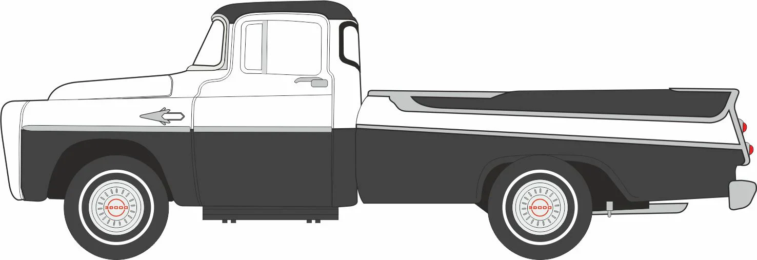 1957 Dodge D100 Sweptside Pick Up Charcoal Metallic/Glacier White