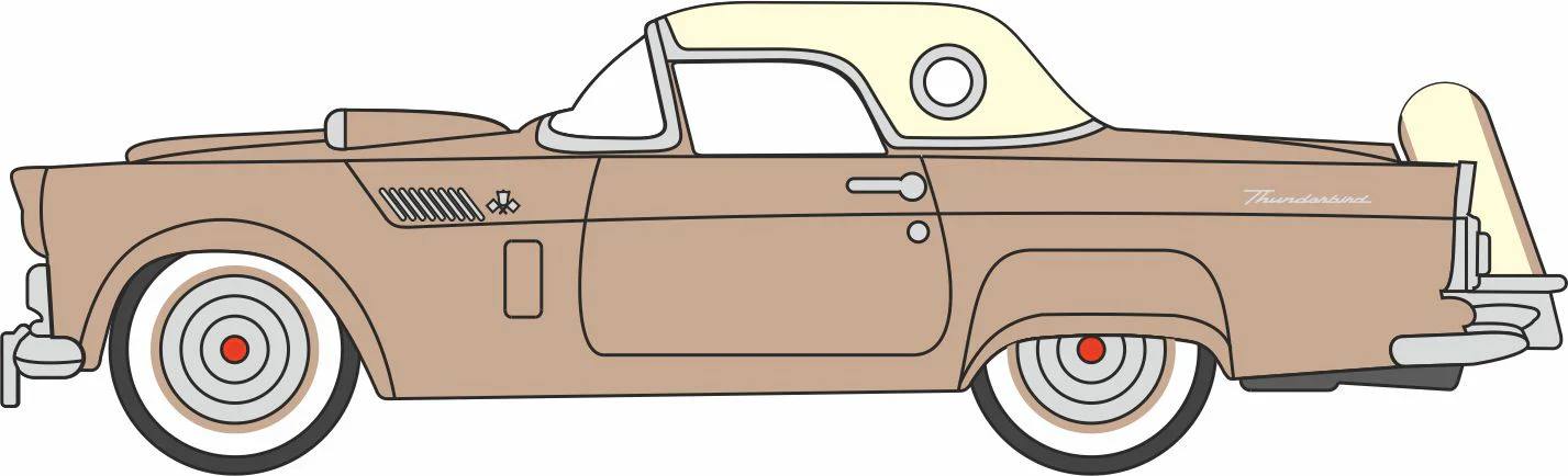 1956 Ford Thunderbird Buckskin Tan/Cream