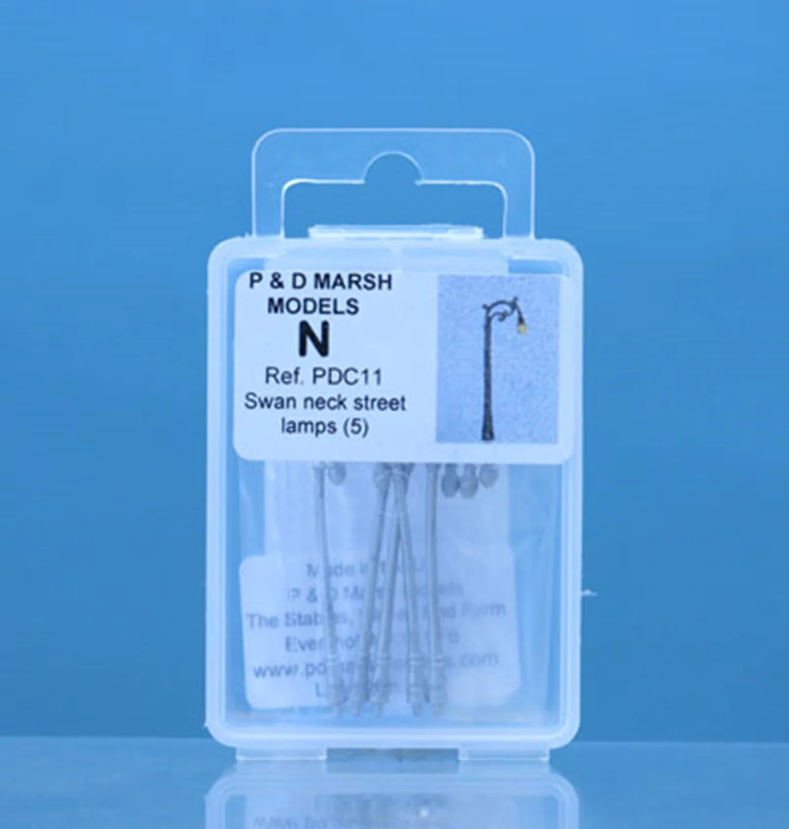 PDC11 N Gauge Swan Neck Street Lamps - UNPAINTED - Image 2