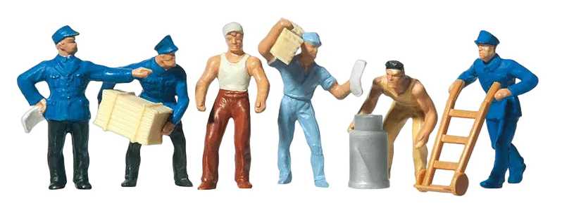 Delivery Men (6) with Loads Standard Figure Set
