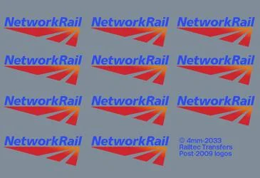 Network Rail logos: Post 2009 (small standard size) OO Gauge Waterslide Decal Transfer