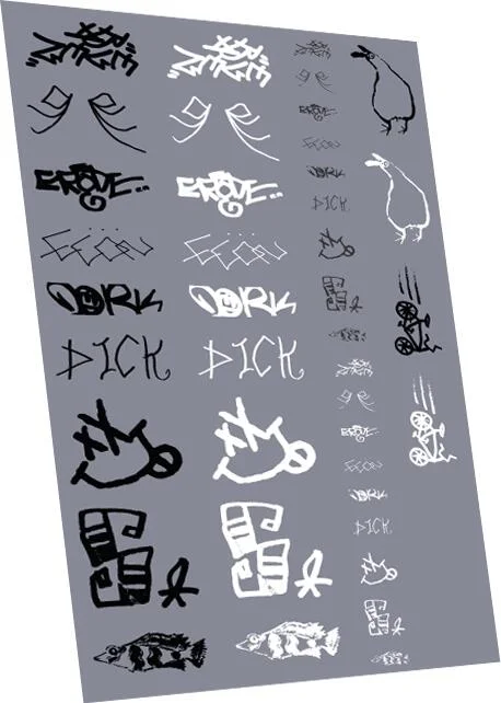 RT-4-8953 Graffiti: Tags Pack 3 Waterslide Decals Transfer