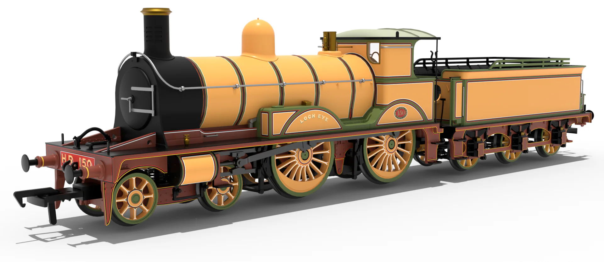 Highland Railway Loch Class 4-4-0 No.150 'Loch Eye' HR Yellow Steam Locomotive