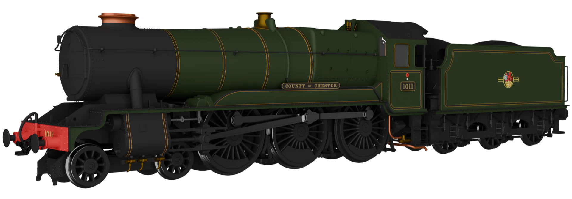954010 GWR County No.1011 'County of Chester' BR Lined Green Late Crest Steam Locomotive