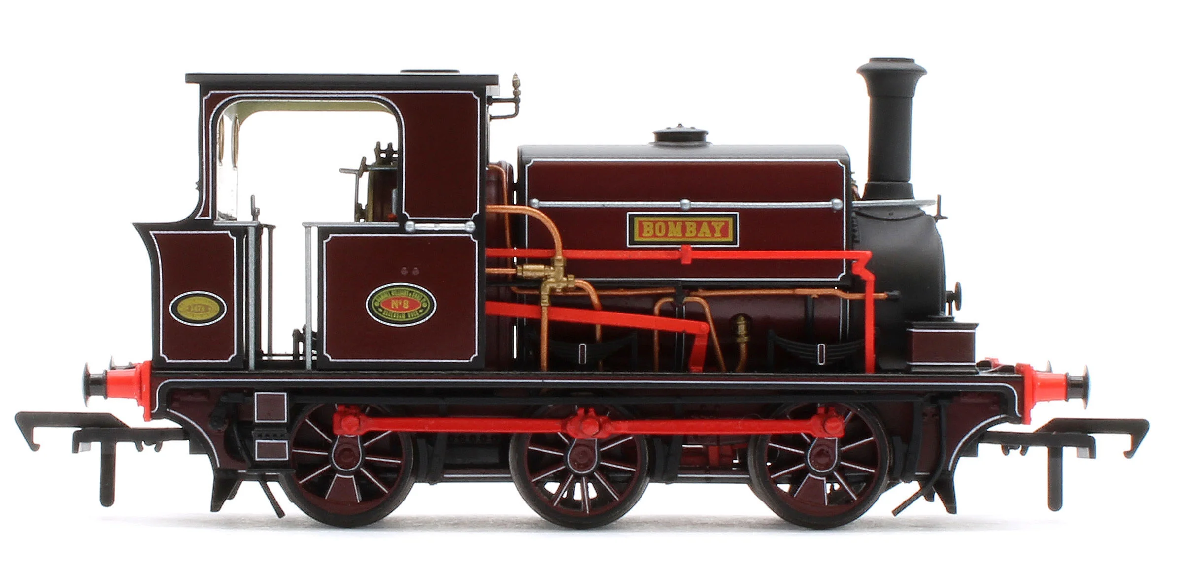 960007 Manning Wardle L Class 'Bombay' in Lined Red 0-6-0ST Steam Tank Locomotive - Image 5
