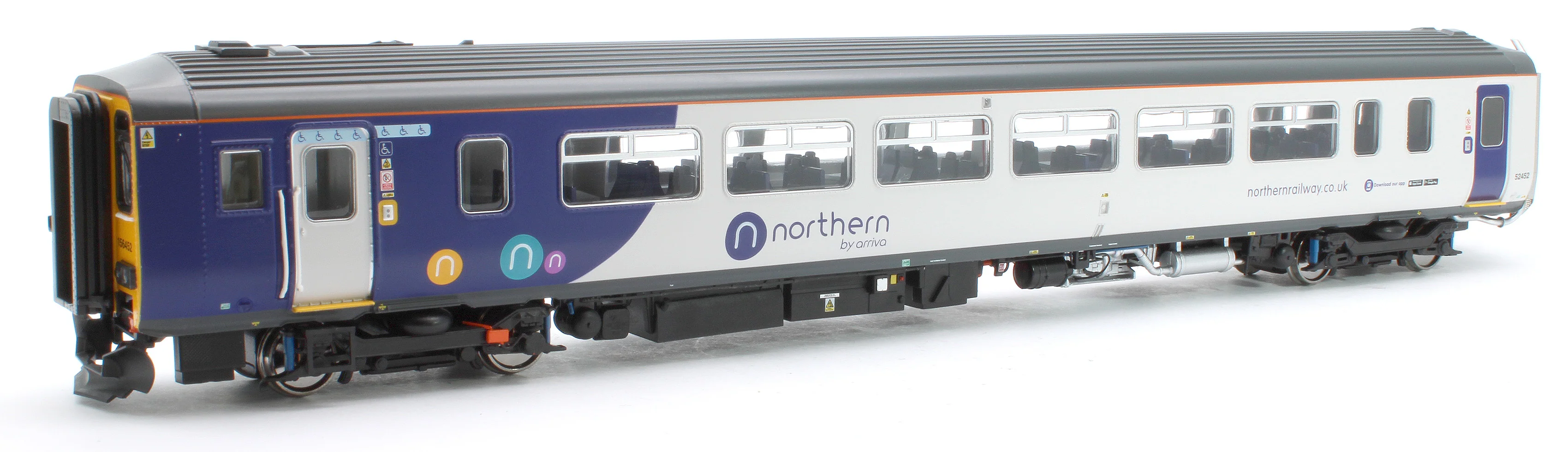 RT156-411 Class 156 Northern White Livery 2 Car DMU '156452' - Image 11