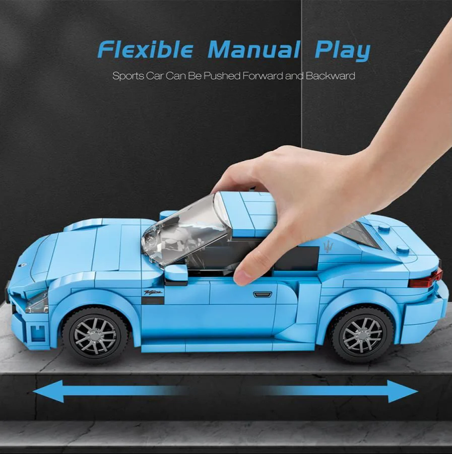 Maserati Sky Blue Sports Car 384pc Construction Set - Image 3