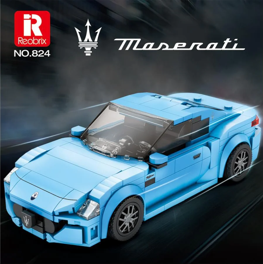 Maserati Sky Blue Sports Car 384pc Construction Set - Image 7