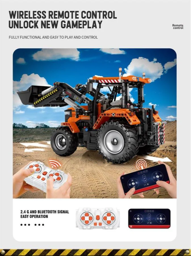 RC Front Loader Tractor 1496pc Construction Set - Image 2