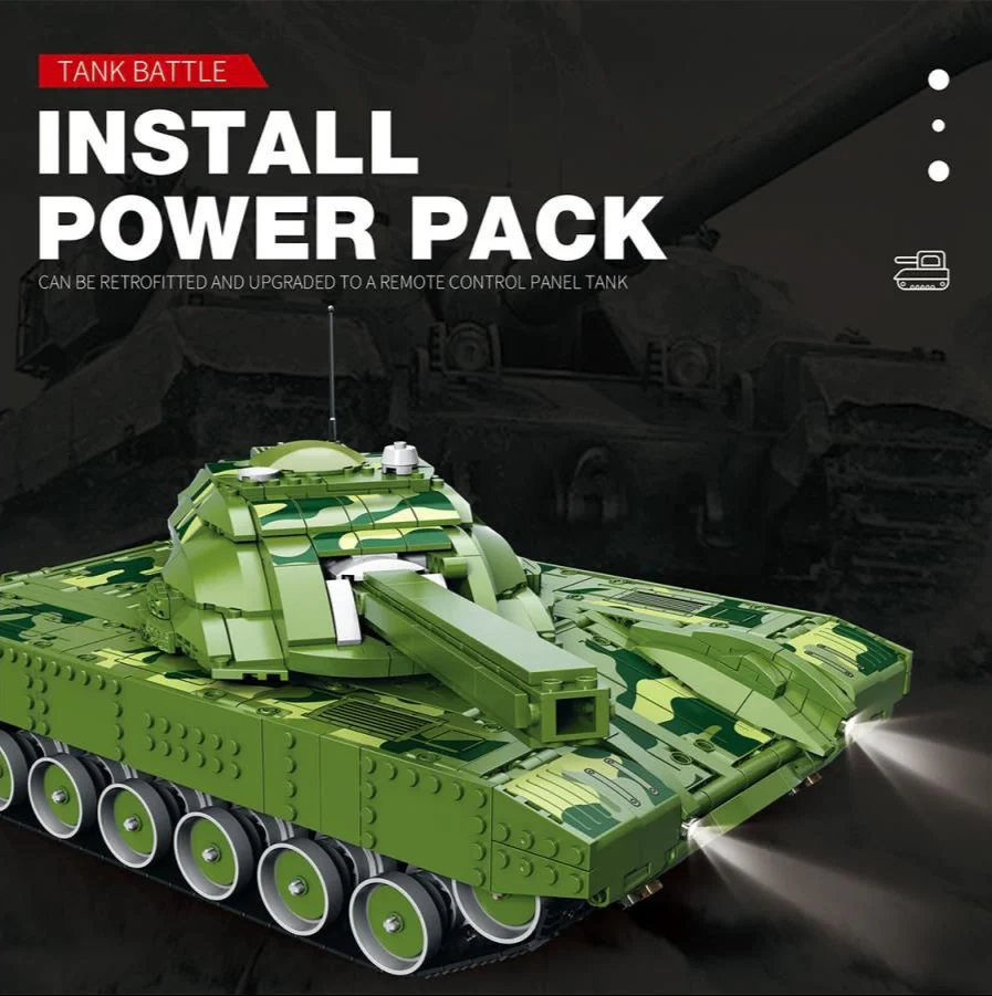RC Canon Firing Tank 1516pc Construction Set - Image 2