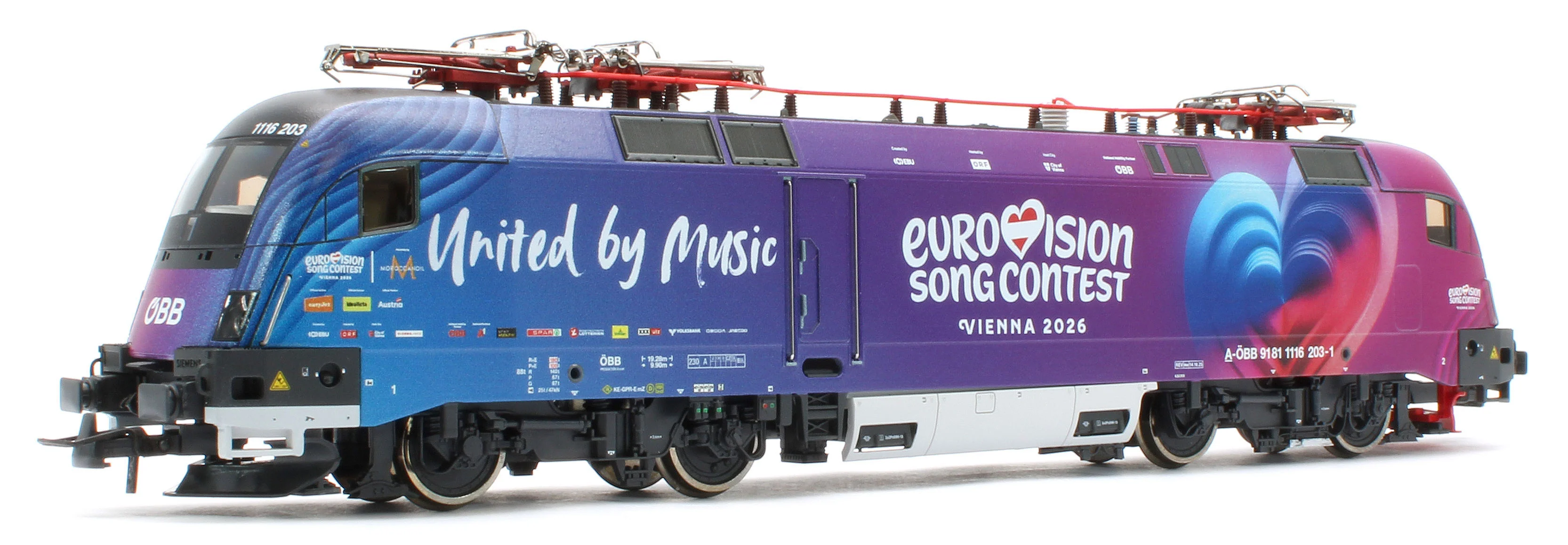 ÖBB 1116 203-1 "Eurovision Song Contest 2026" Electric Locomotive