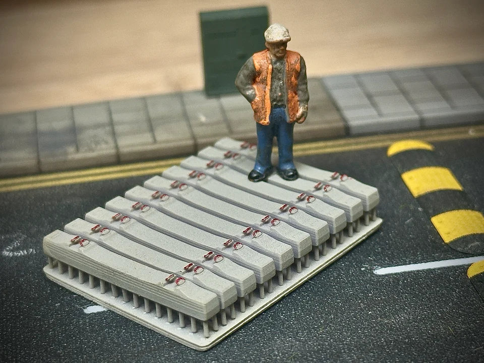 OO Gauge Concrete Sleepers (Pack of 20) - Unpainted Model Kit - Image 2
