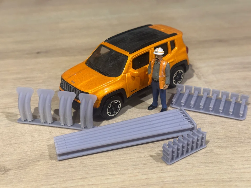 O Gauge Crash Barriers (48cm) (Single Pack) - Unpainted Model Kit - Image 3