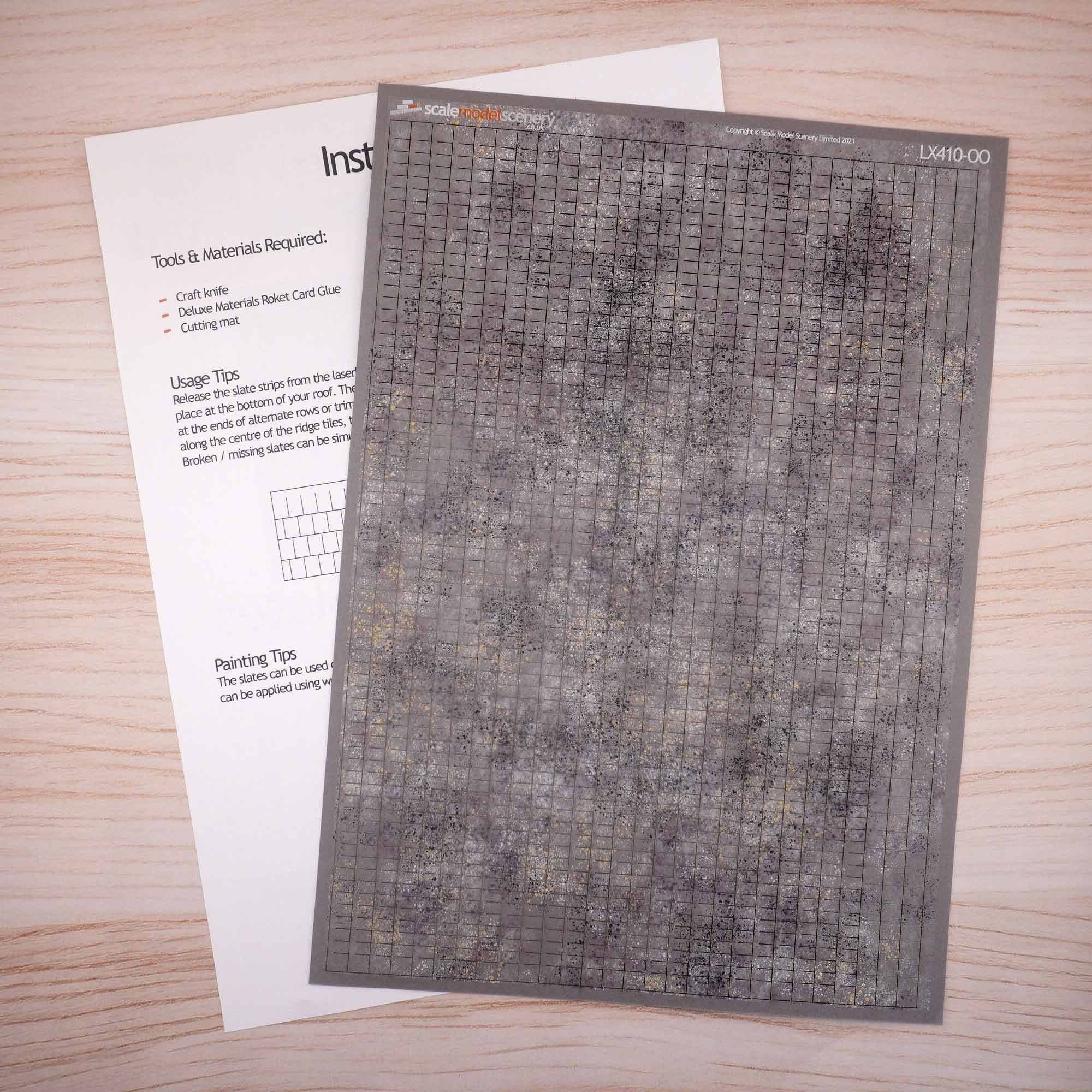 OO/HO Pre-Weathered Laser Cut Roof Slates Model Kit - Image 5