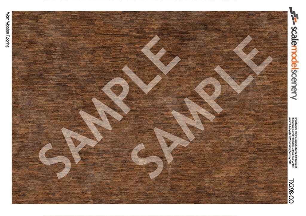 OO/HO Worn Wooden Flooring Texture Paper (x5) - Image 4