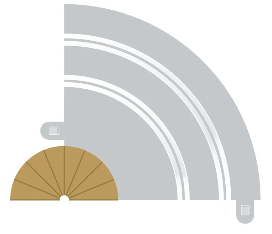C8279 Radius 1 Curve Inner Borders 180° x 2