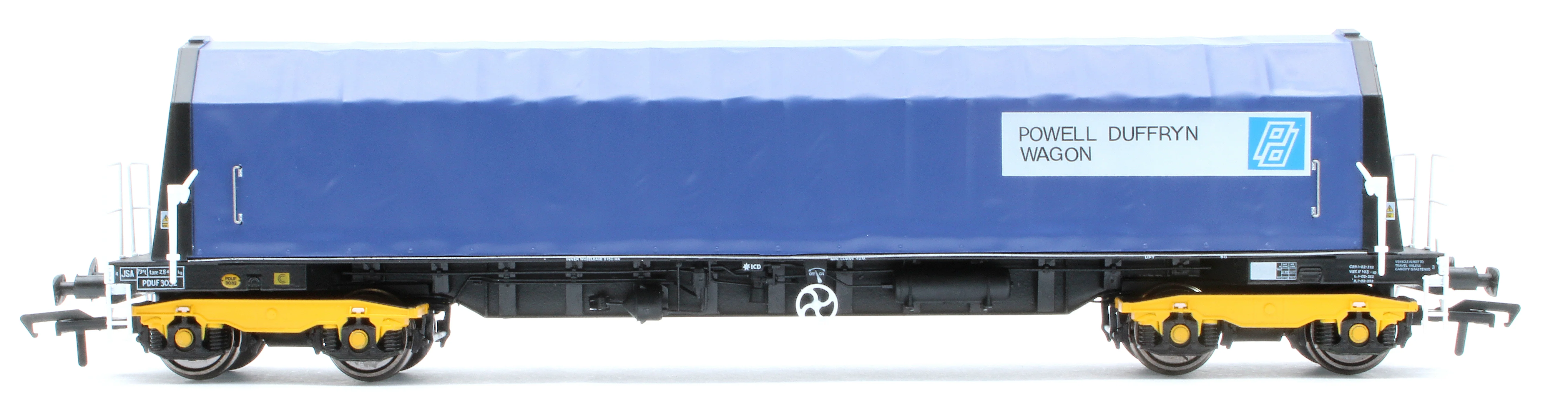 PXA01 TP(D) Set of 3 PXA Steel Coil Carrier PD Blue Tops Code JSA, Yellow Bogies & OHLW Sticker No.3032/3055/3041 - Image 12