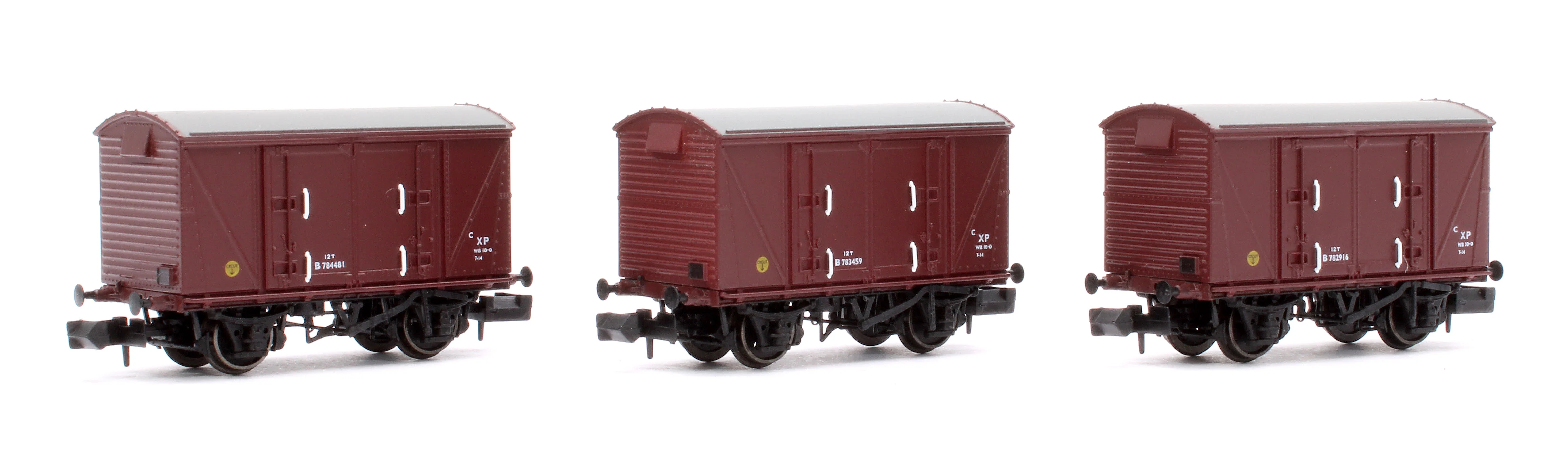 S2301-04 Set of 3 BR 12T Vanwide Ventilated Vans, BR Freight Brown XP