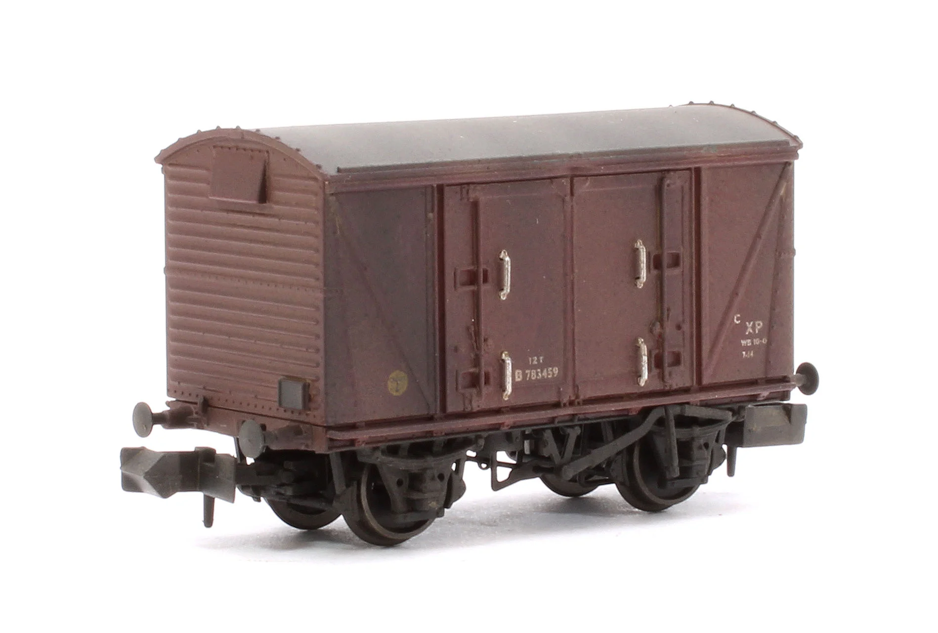 Custom Weathered Set of 3 BR 12T Vanwide Ventilated Vans, BR Freight Brown XP - Image 7