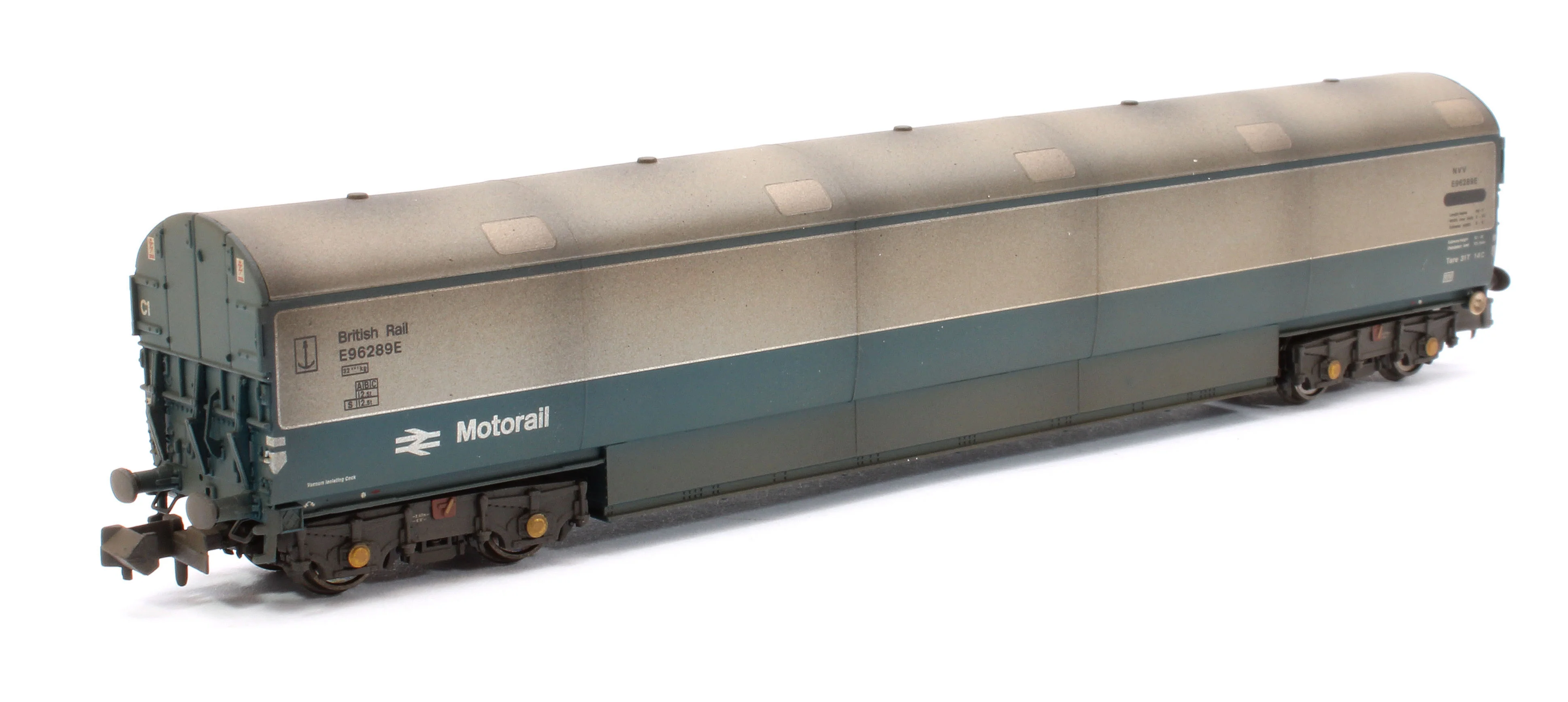 Custom Weathered Newton Chambers Car Transporter BR Motorail BR Blue/Grey NVV E96288/289/293E - Pack 3 - Image 4