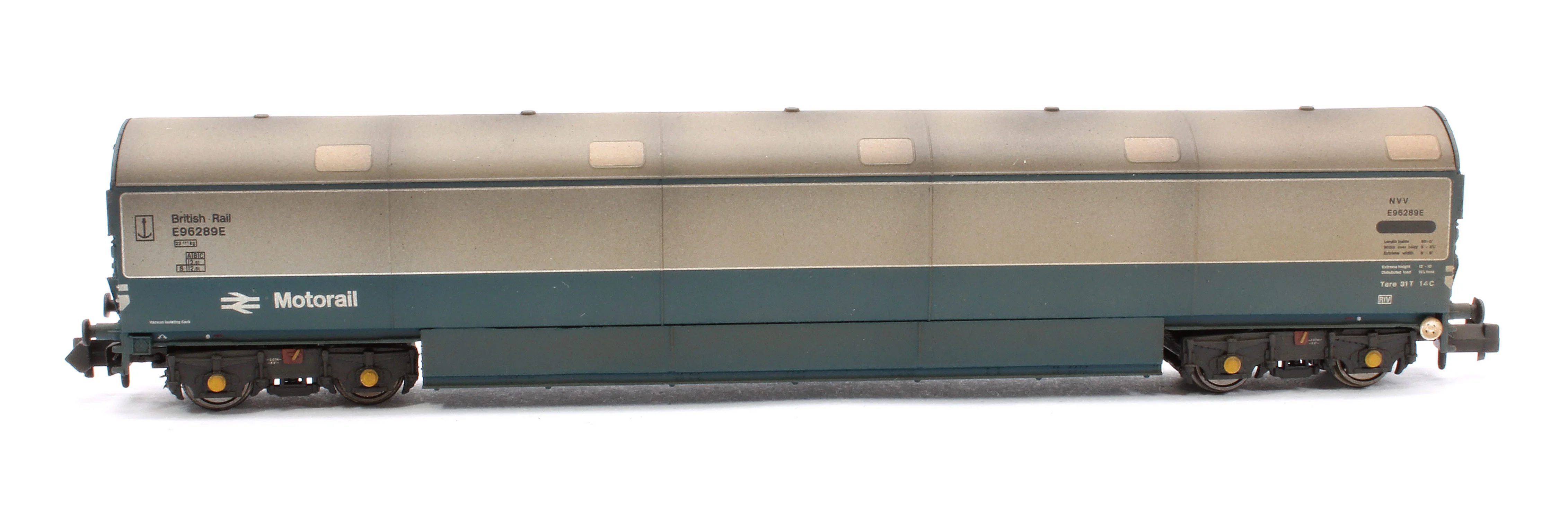 Custom Weathered Newton Chambers Car Transporter BR Motorail BR Blue/Grey NVV E96288/289/293E - Pack 3 - Image 5