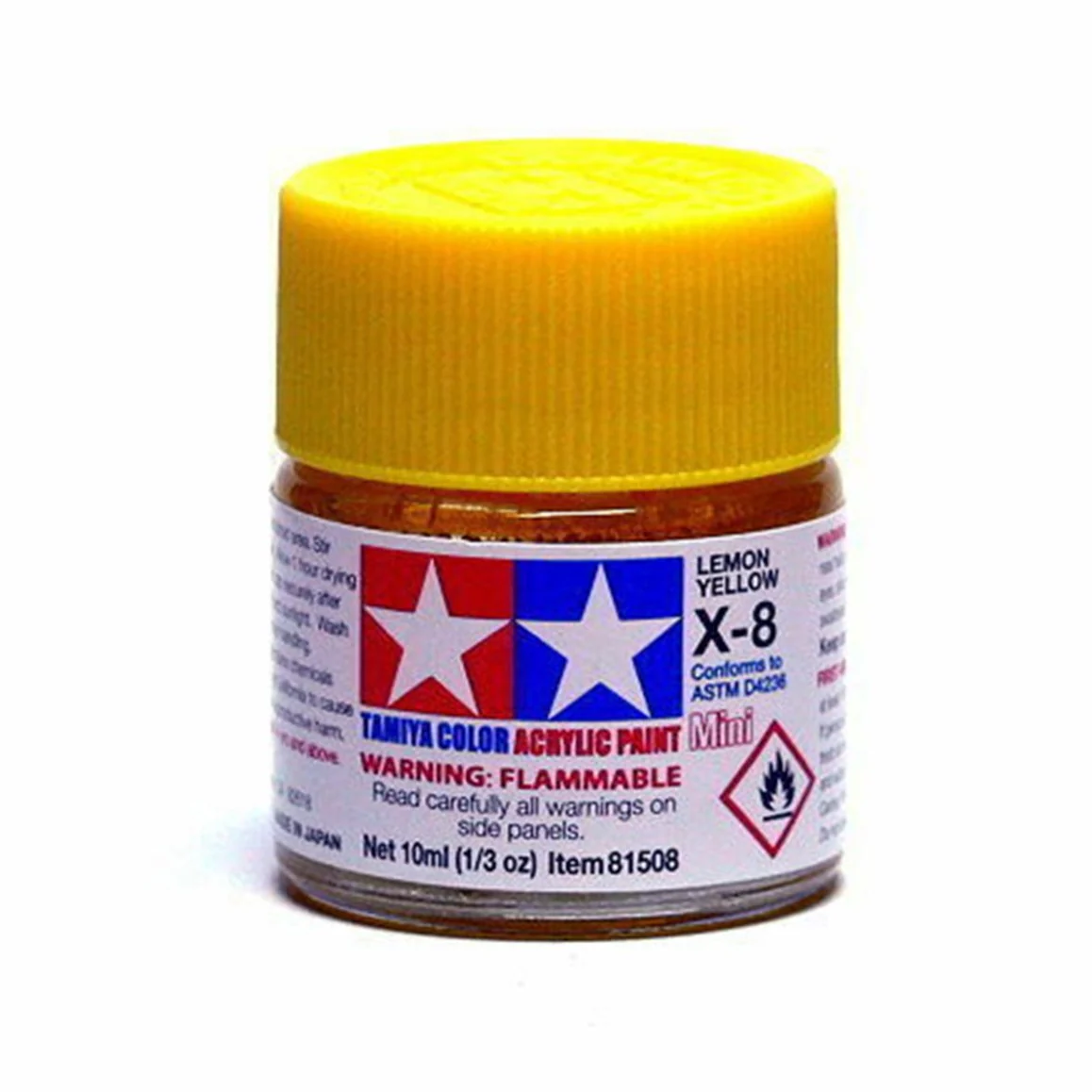 T81508 TAMIYA ACRYLIC MINI X-8 LEMON YELLOW