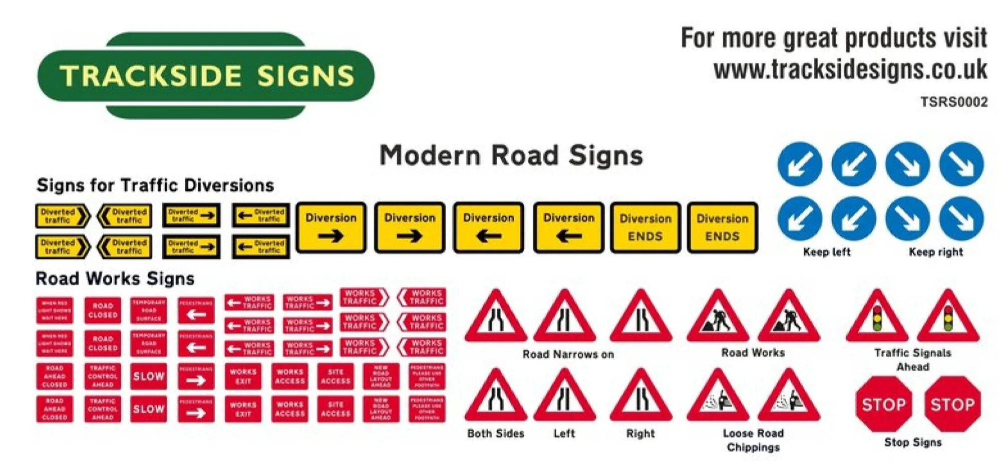 TSRS0002 Roadwork Signs (Modern) - OO Gauge