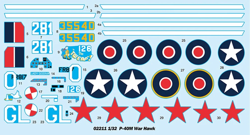 PKTM02211 P-40M Warhawk Model Kit - Image 3